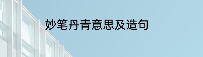 妙笔丹青意思及造句