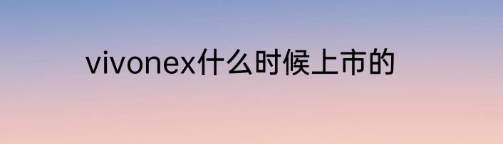 vivonex什么时候上市的