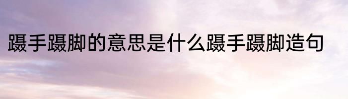 蹑手蹑脚的意思是什么蹑手蹑脚造句
