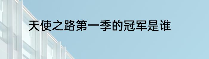 天使之路第一季的冠军是谁