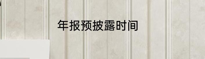 年报预披露时间