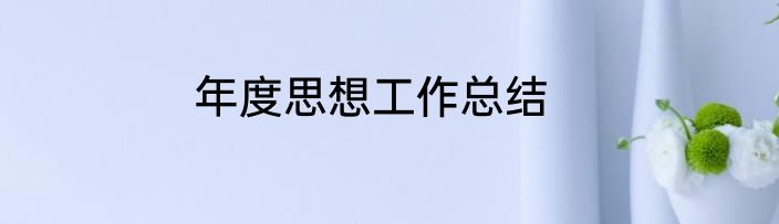 年度思想工作总结