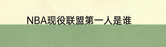 NBA现役联盟第一人是谁