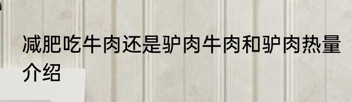 减肥吃牛肉还是驴肉牛肉和驴肉热量介绍