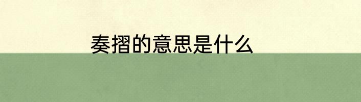 奏摺的意思是什么