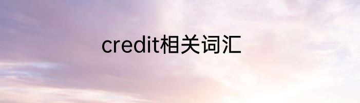 credit相关词汇