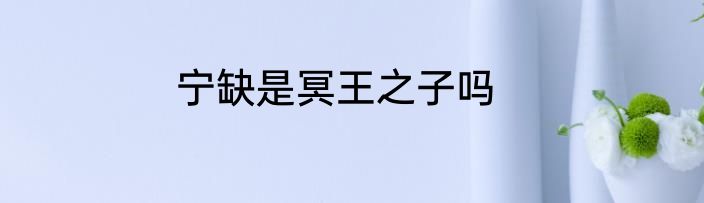 宁缺是冥王之子吗