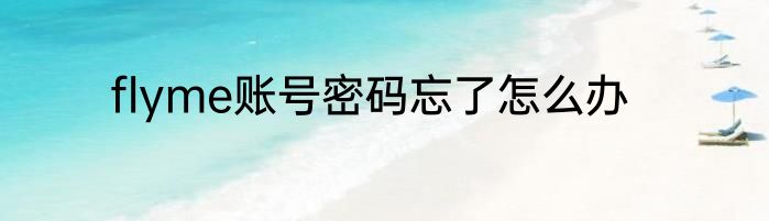 flyme账号密码忘了怎么办