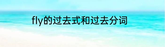 fly的过去式和过去分词
