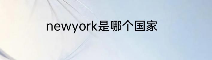 newyork是哪个国家