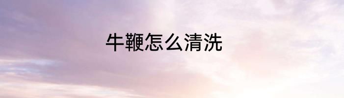 牛鞭怎么清洗