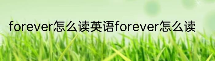 forever怎么读英语forever怎么读