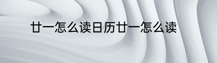 廿一怎么读日历廿一怎么读