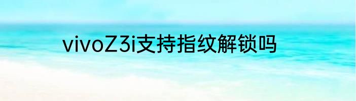 vivoZ3i支持指纹解锁吗