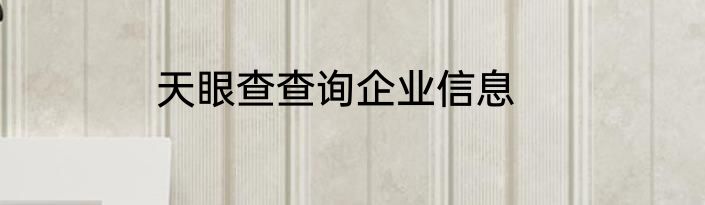 天眼查查询企业信息