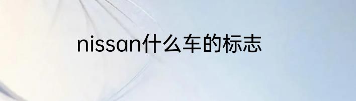 nissan什么车的标志