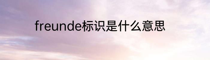 freunde标识是什么意思