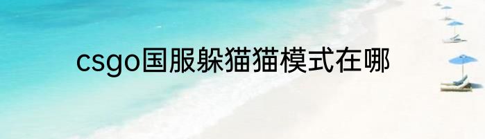 csgo国服躲猫猫模式在哪