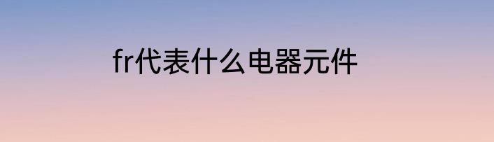 fr代表什么电器元件