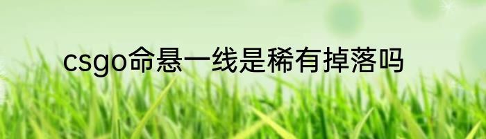 csgo命悬一线是稀有掉落吗