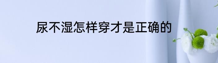 尿不湿怎样穿才是正确的