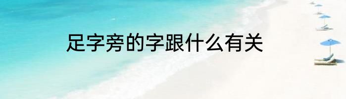 足字旁的字跟什么有关