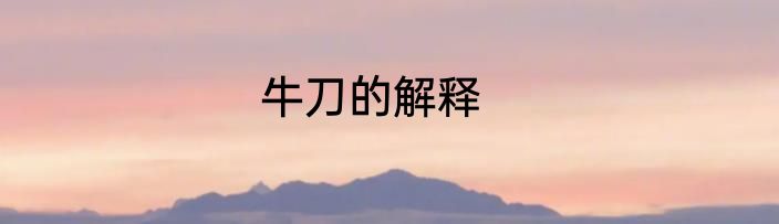 牛刀的解释