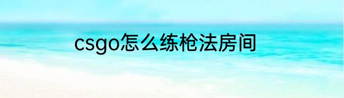 csgo怎么练枪法房间