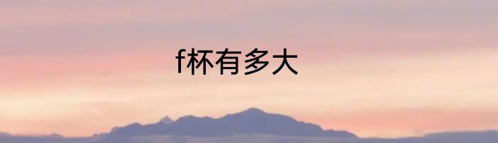 f杯有多大