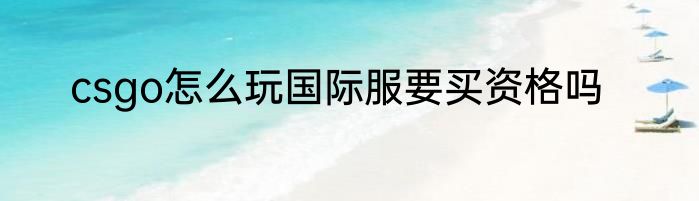 csgo怎么玩国际服要买资格吗