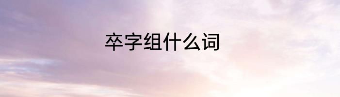 卒字组什么词