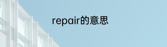 repair的意思