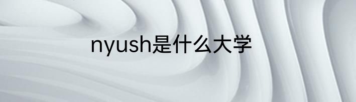 nyush是什么大学