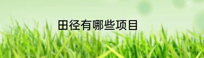 田径有哪些项目