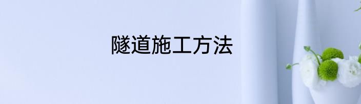 隧道施工方法