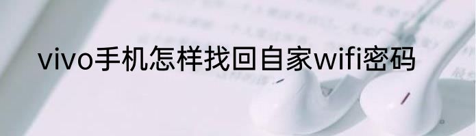vivo手机怎样找回自家wifi密码