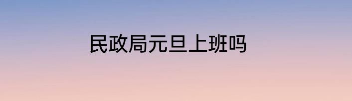 民政局元旦上班吗