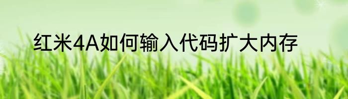 红米4A如何输入代码扩大内存