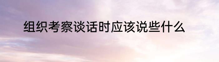 组织考察谈话时应该说些什么