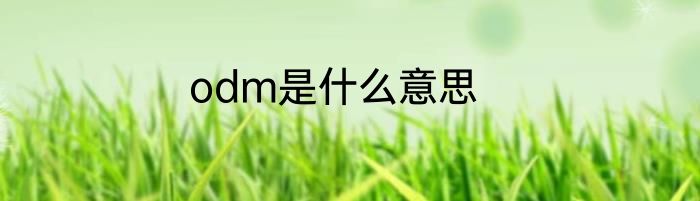 odm是什么意思