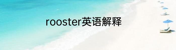rooster英语解释
