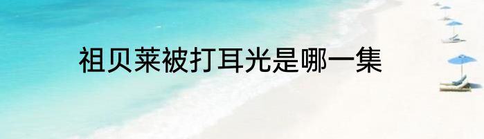 祖贝莱被打耳光是哪一集