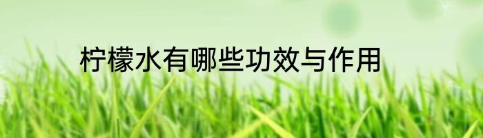 柠檬水有哪些功效与作用