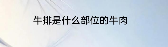 牛排是什么部位的牛肉