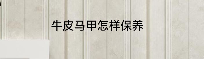 牛皮马甲怎样保养