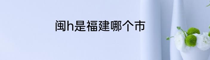 闽h是福建哪个市