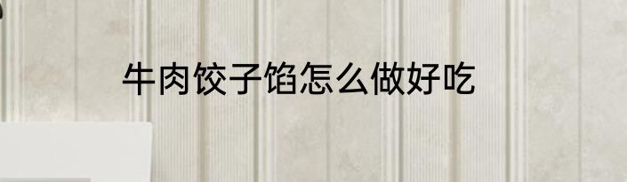牛肉饺子馅怎么做好吃