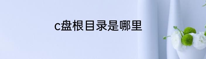 c盘根目录是哪里