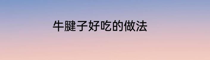 牛腱子好吃的做法