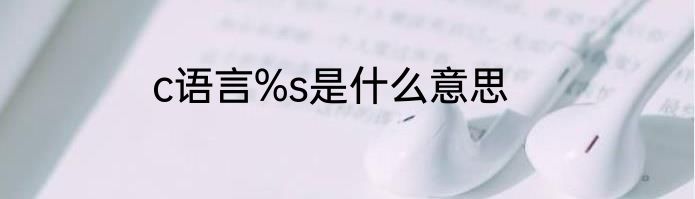c语言%s是什么意思